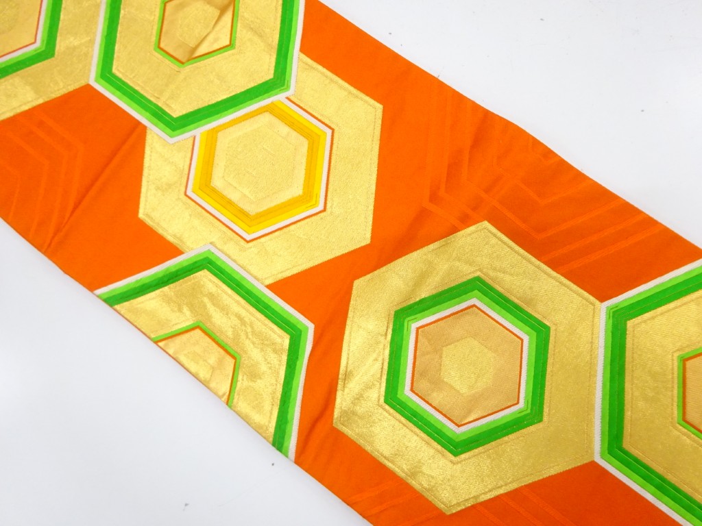 JAPANESE KIMONO / ANTIQUE FUKURO OBI / SILK / WOVEN KIKKO